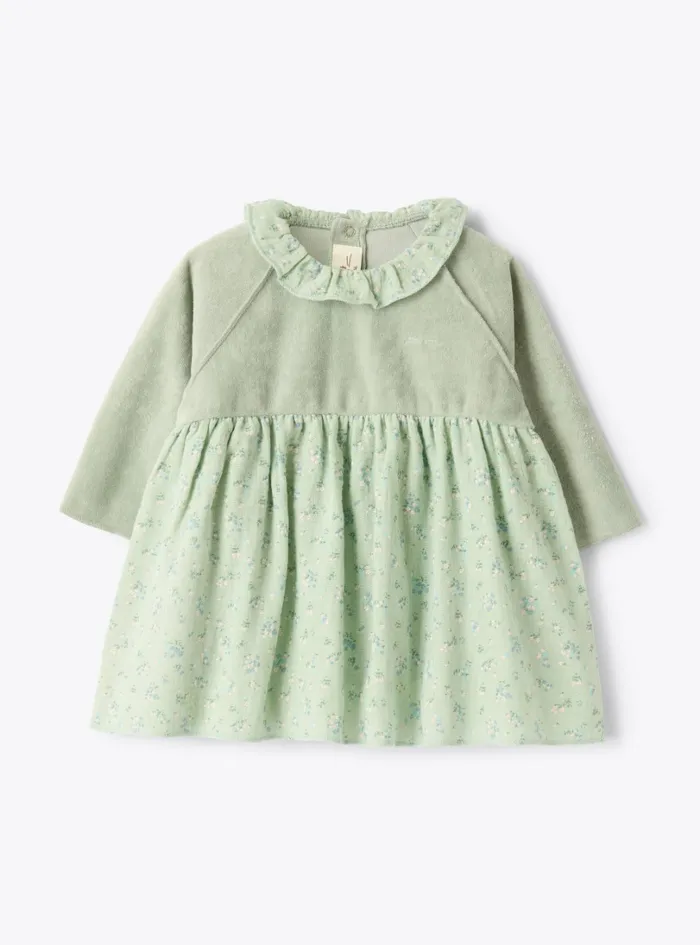 Dresses Baby 036 Il Gufo Chenille And Organic Gauze Dress
