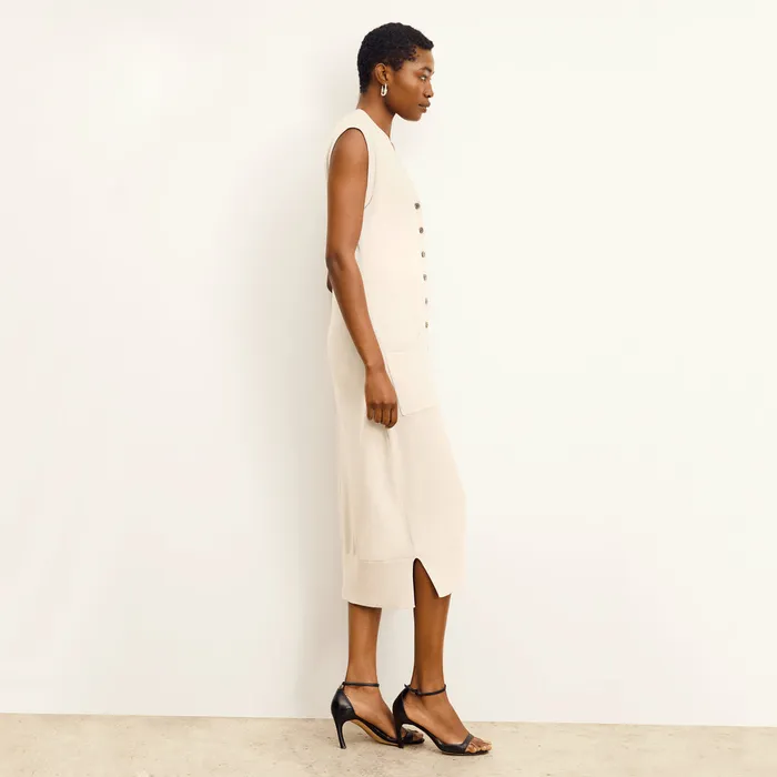 Dresses M M LaFleur Women The Toula Pointelle Dress 8211 Cotton Silk Knit Ivory
