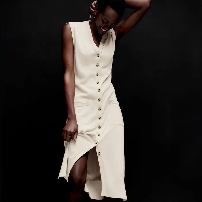 Dresses M M LaFleur Women The Toula Pointelle Dress 8211 Cotton Silk Knit Ivory