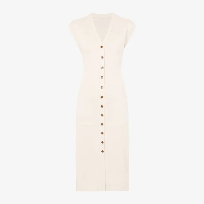 Dresses M M LaFleur Women The Toula Pointelle Dress 8211 Cotton Silk Knit Ivory
