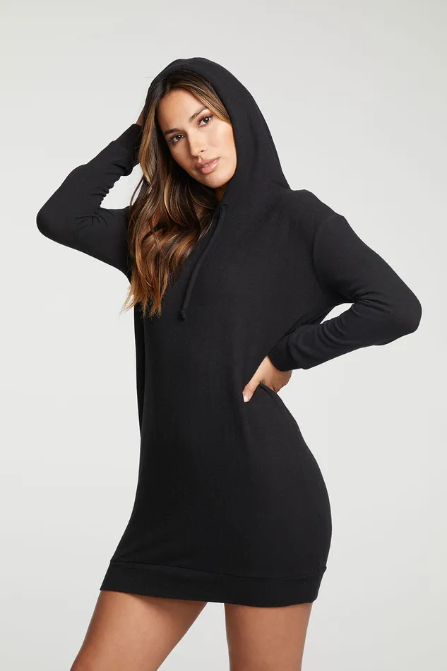 Dresses rPET Bliss Knit Long Sleeve Hooded Dress 8211 Chaser Brand Womens