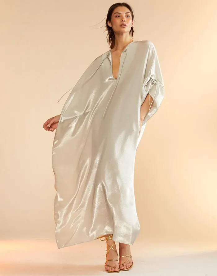 Dresses Women Cynthia Rowley Silk Lame Kaftan