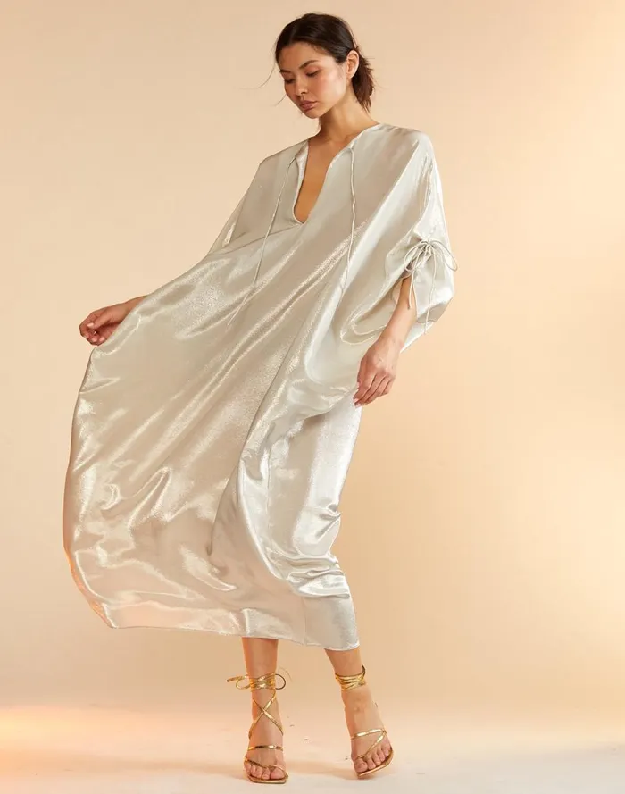 Dresses Women Cynthia Rowley Silk Lame Kaftan