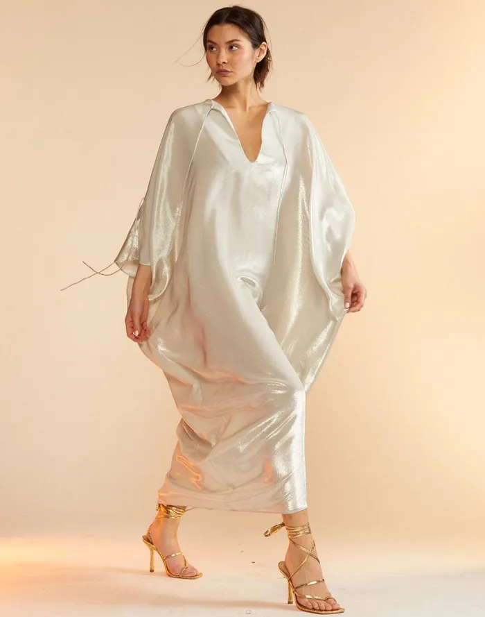 Dresses Women Cynthia Rowley Silk Lame Kaftan