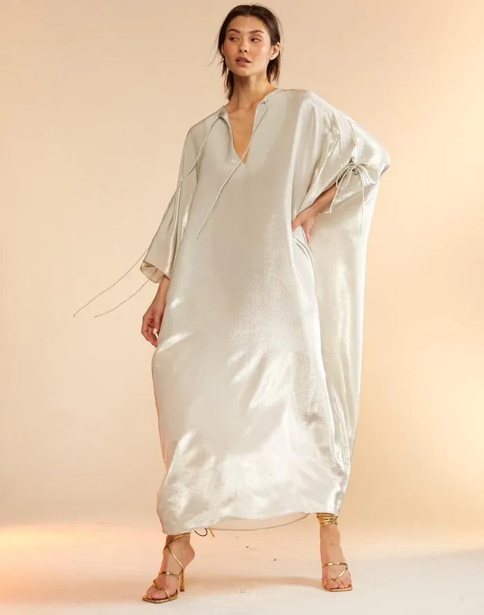 Dresses Women Cynthia Rowley Silk Lame Kaftan