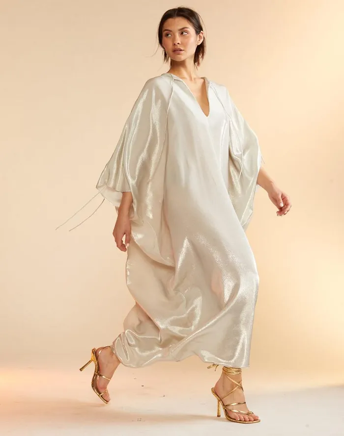 Dresses Women Cynthia Rowley Silk Lame Kaftan