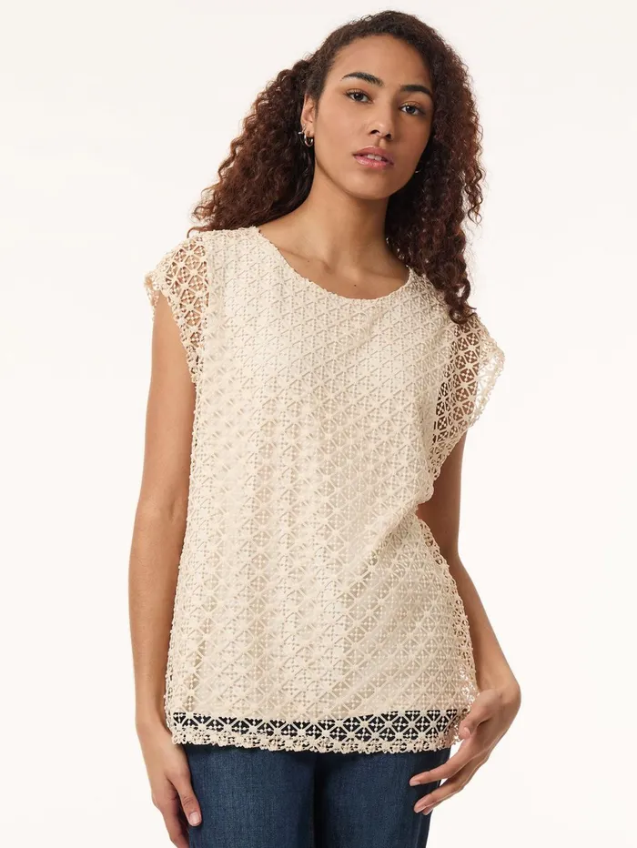 Drop Shoulder Top Lafayette Lace Women Jones New York Tops and Blouses