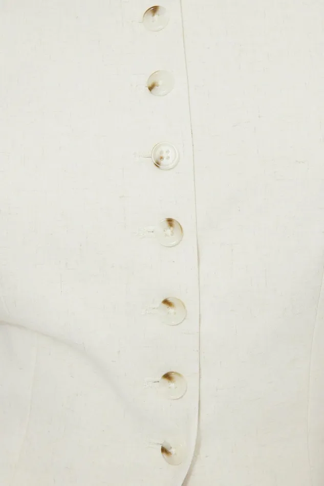 Dynamite Blazers and Vests Women Round Neck Flyaway Vest Beige