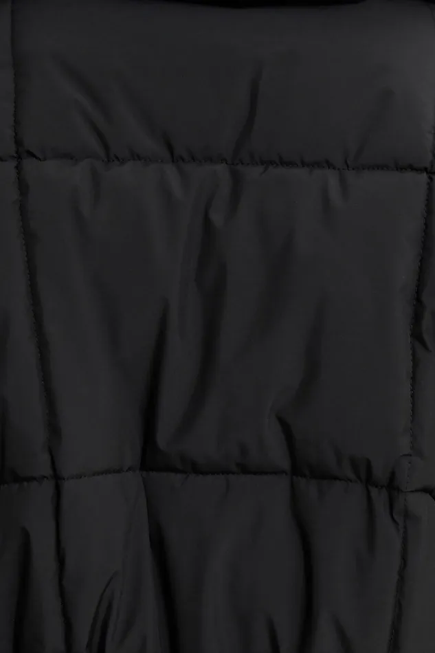 Dynamite Coats and Jackets Women Belted Maxi Puffer Coat Black