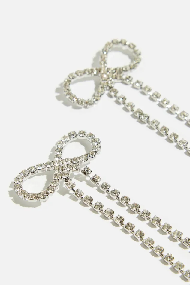 Dynamite Earrings Women Delicate Hanging Bow Earrings Gray