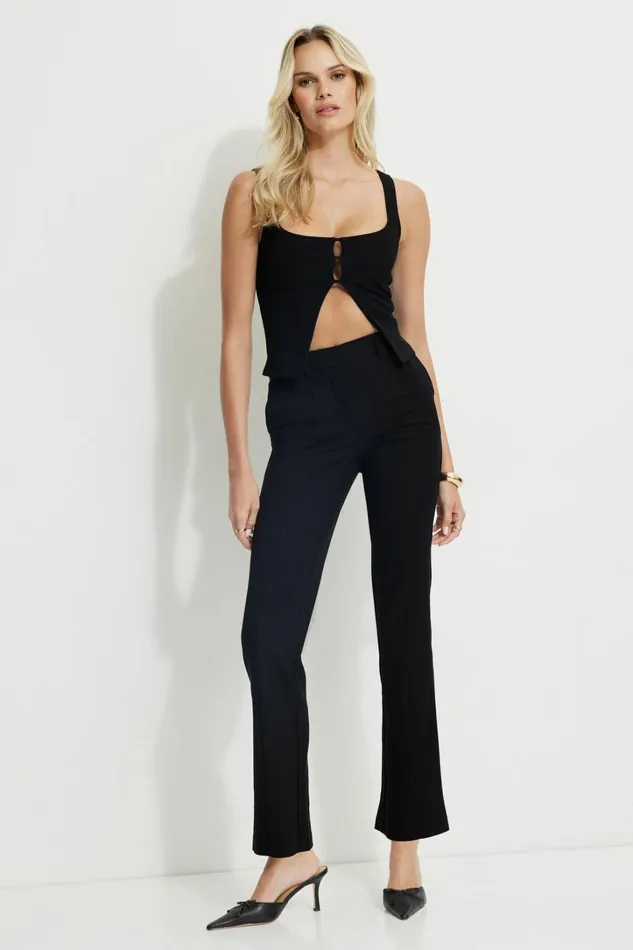 Dynamite Pants Women Front Seam Bootcut Pants Black