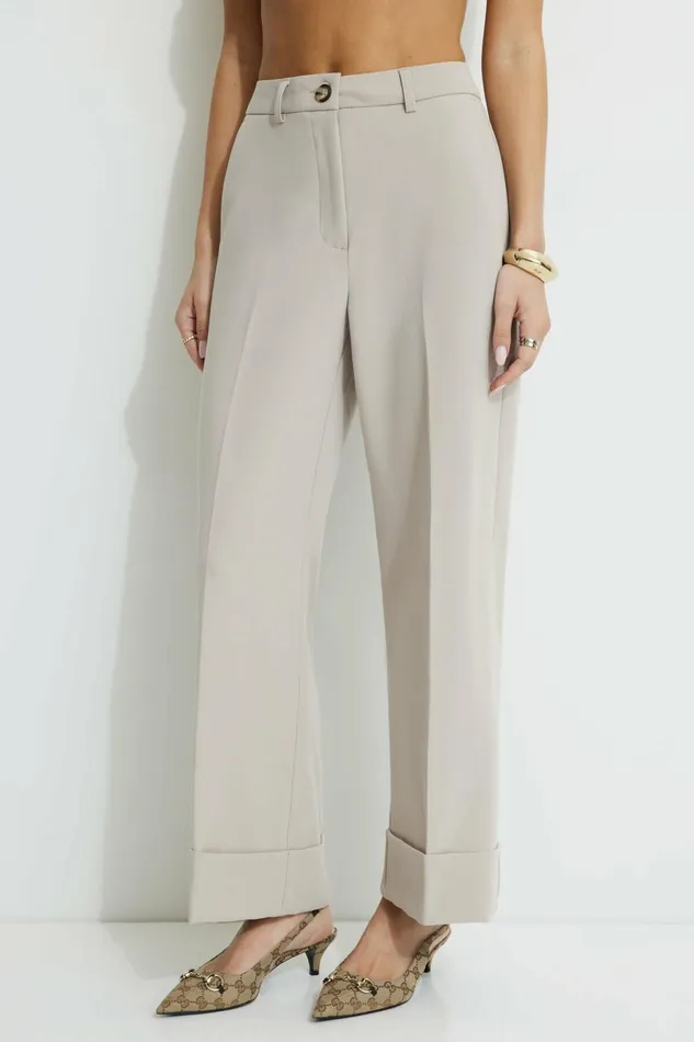 Dynamite Pants Women Max Cuffed Ankle Pants Gray