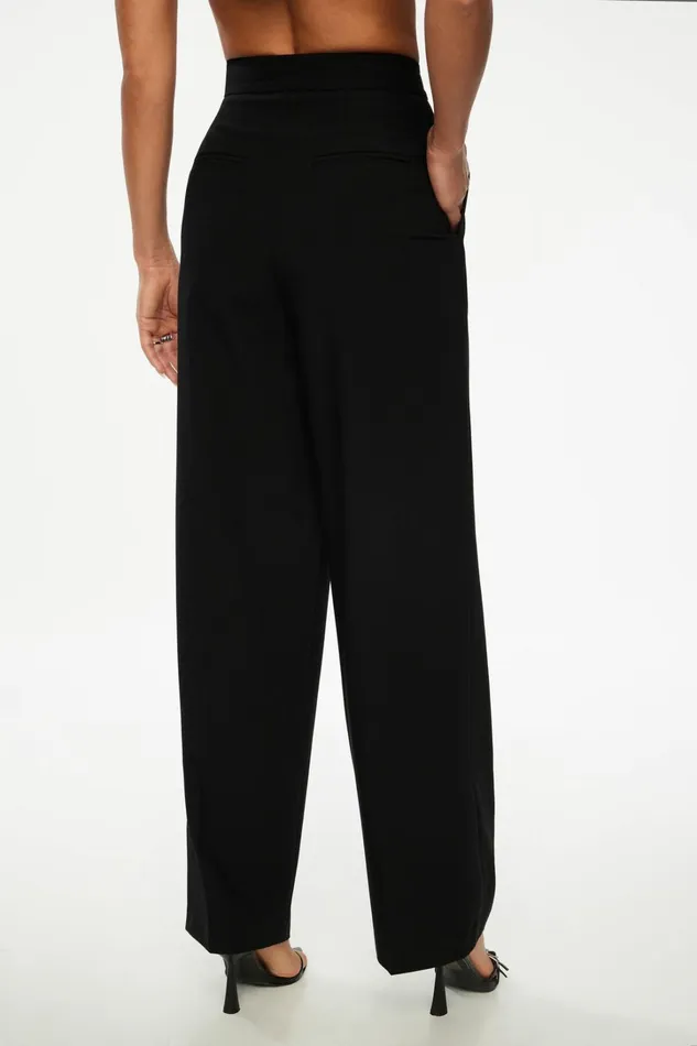 Dynamite Pants Women Pleated Wide Leg Pants Black
