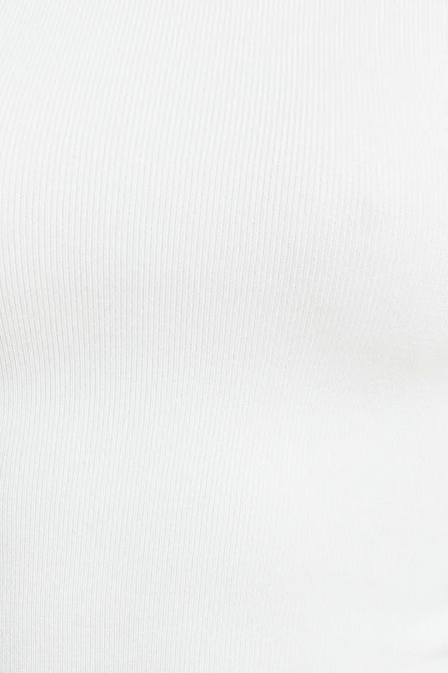 Dynamite Tops Women Button Cuff Turtleneck Sweater White