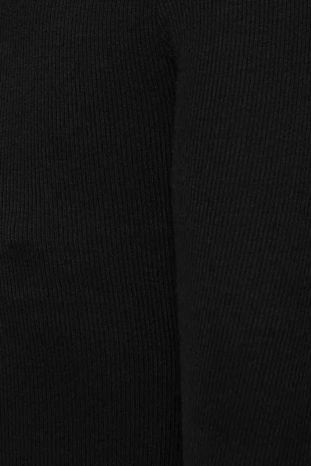 Dynamite Tops Women Ophelia Ribbed Long Sleeve T Shirt Black