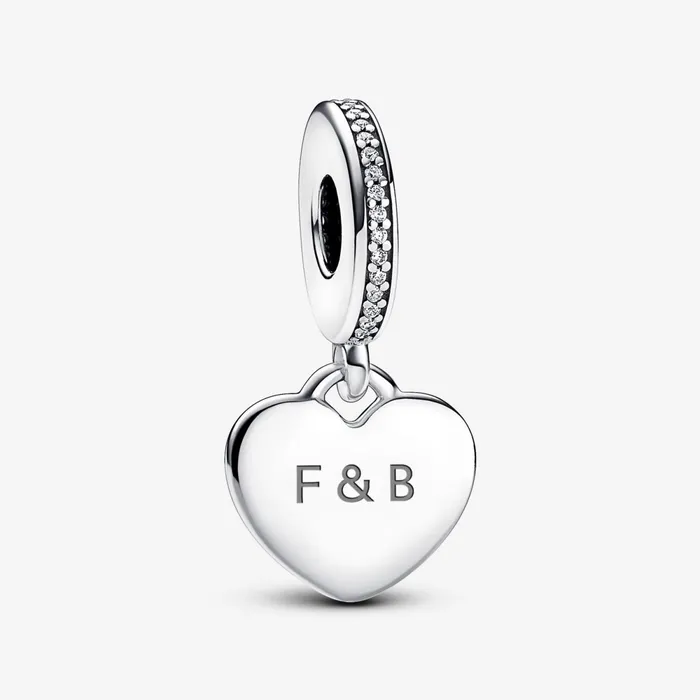 Engravable Charms Women Pandora Engravable Heart Tag Dangle Charm Sterling Silver