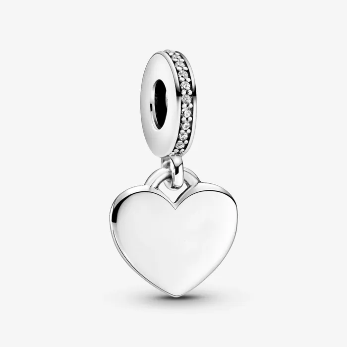 Engravable Charms Women Pandora Engravable Heart Tag Dangle Charm Sterling Silver