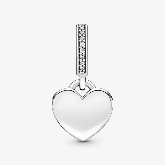 Engravable Charms Women Pandora Engravable Heart Tag Dangle Charm Sterling Silver