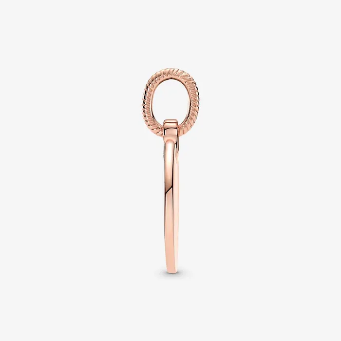 Engravable Charms Women Pandora Engravable Round Tag Pendant Rose Gold Plated