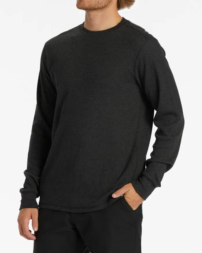 Essential Long Sleeve Thermal Top Black Heather Men Billabong TShirts