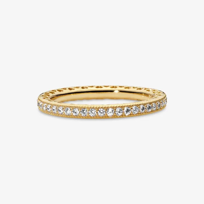 Eternity Rings Women Pandora Sparkle and Hearts Ring Gold Plated