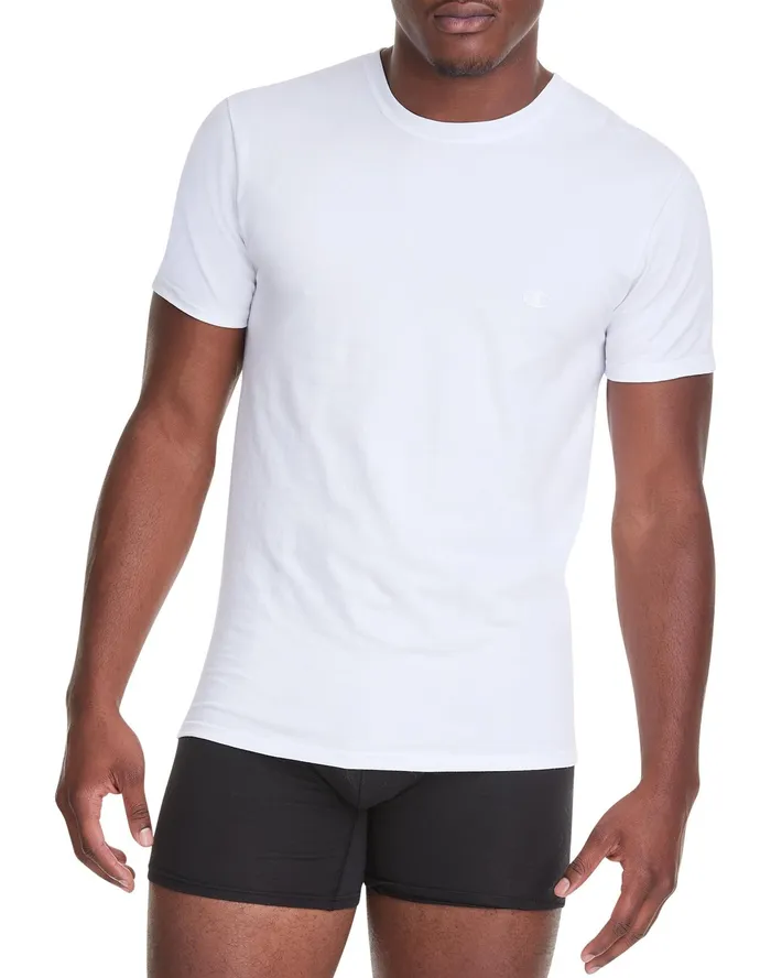 Everyday Crewneck Cotton Stretch TShirt White 2Pack White Men Champion Baselayer