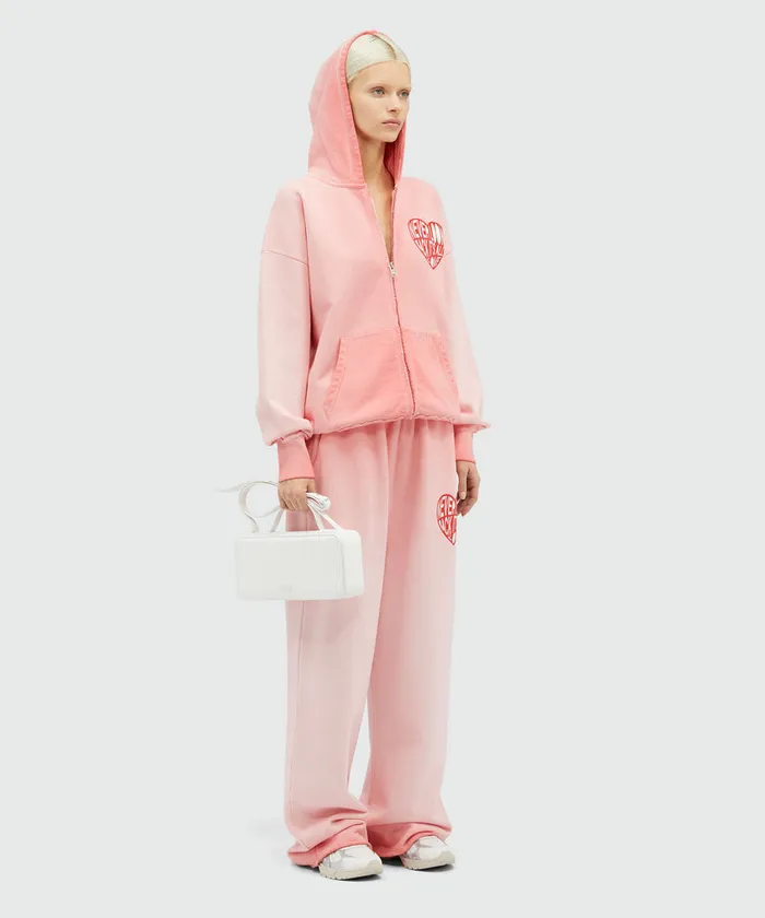 Faded Jersey Jogging Pants With Print Women MSGM Pants And Shorts