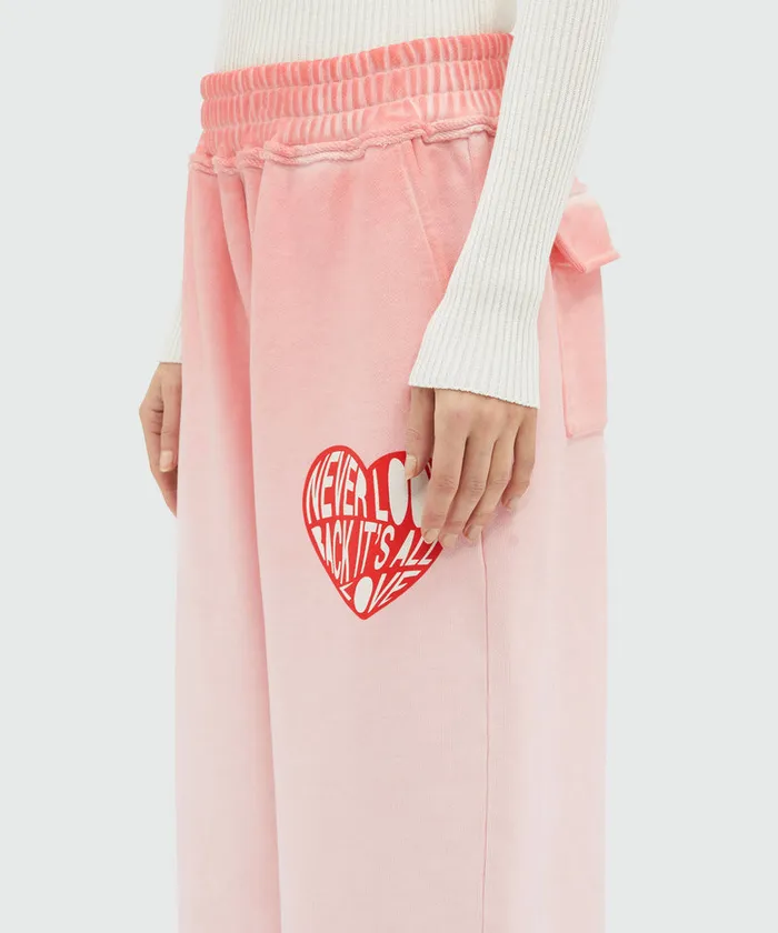 Faded Jersey Jogging Pants With Print Women MSGM Pants And Shorts