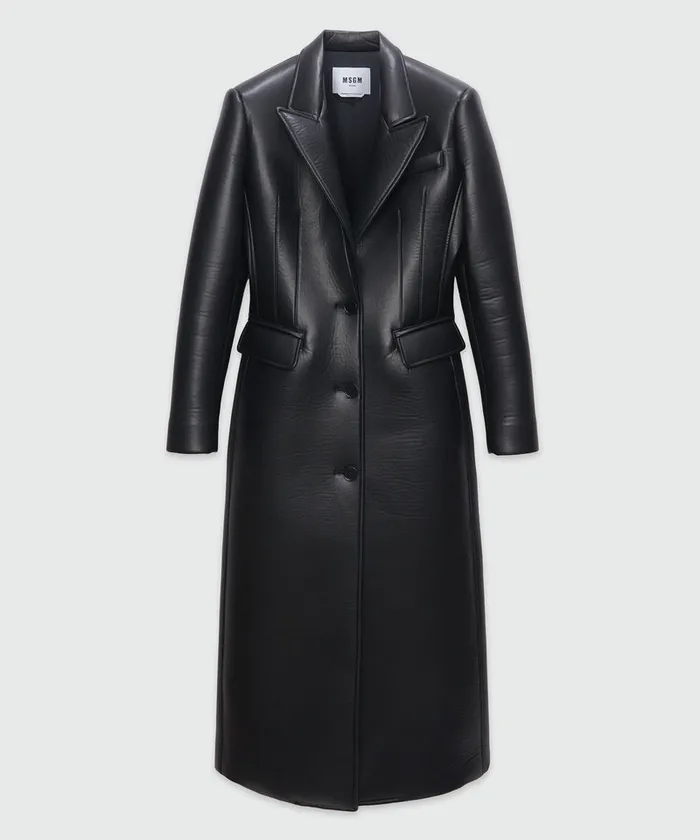 FauxLeather Scuba Effect Coat Women MSGM Jackets And Coats