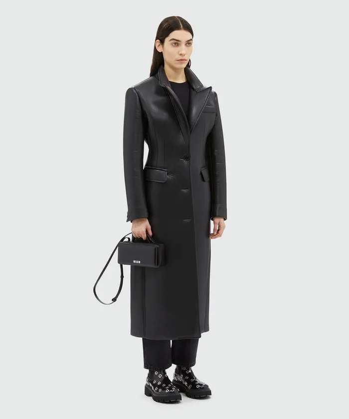 FauxLeather Scuba Effect Coat Women MSGM Jackets And Coats