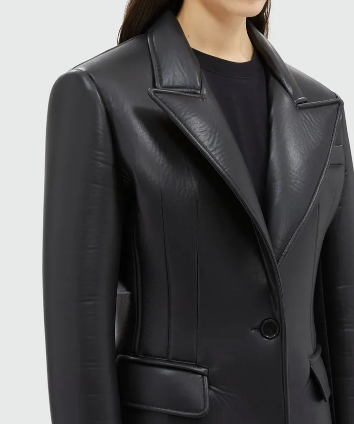 FauxLeather Scuba Effect Coat Women MSGM Jackets And Coats