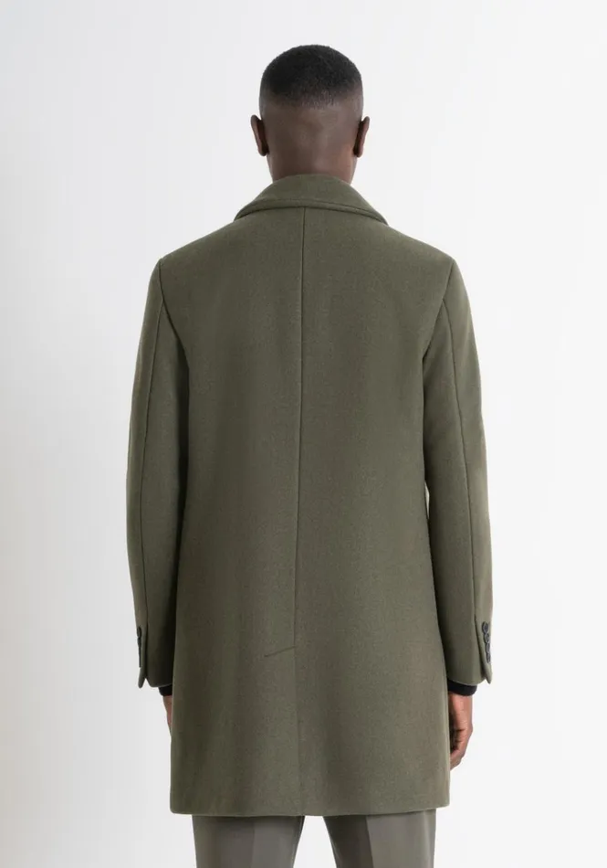 Field Jackets And Coats Men Antony Morato Regular Fit 034Mathias034 Coat In Wool And Cashmere Blend Army Green