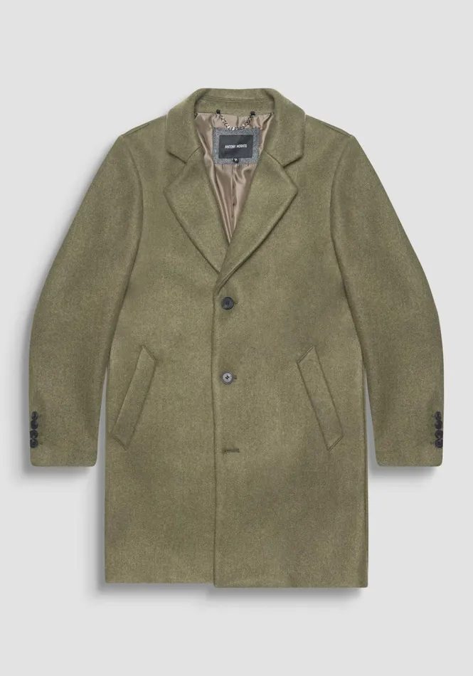 Field Jackets And Coats Men Antony Morato Regular Fit 034Mathias034 Coat In Wool And Cashmere Blend Army Green