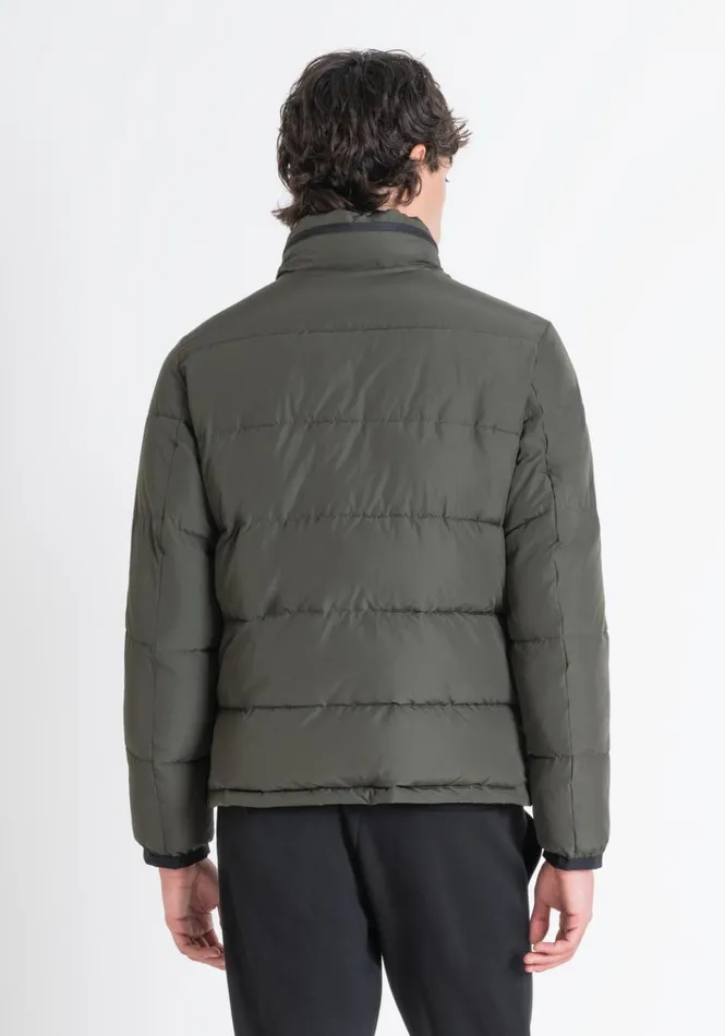 Field Jackets And Coats Men Antony Morato Regular Fit Down Jacket With Dupont Sorona Synthetic Padding Dark Olive Green