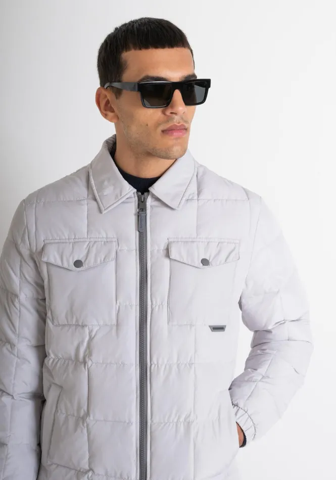 Field Jackets And Coats Men Antony Morato Regular Fit Jacket In Technical Fabric With Dupont Sorona Synthetic Padding Ice