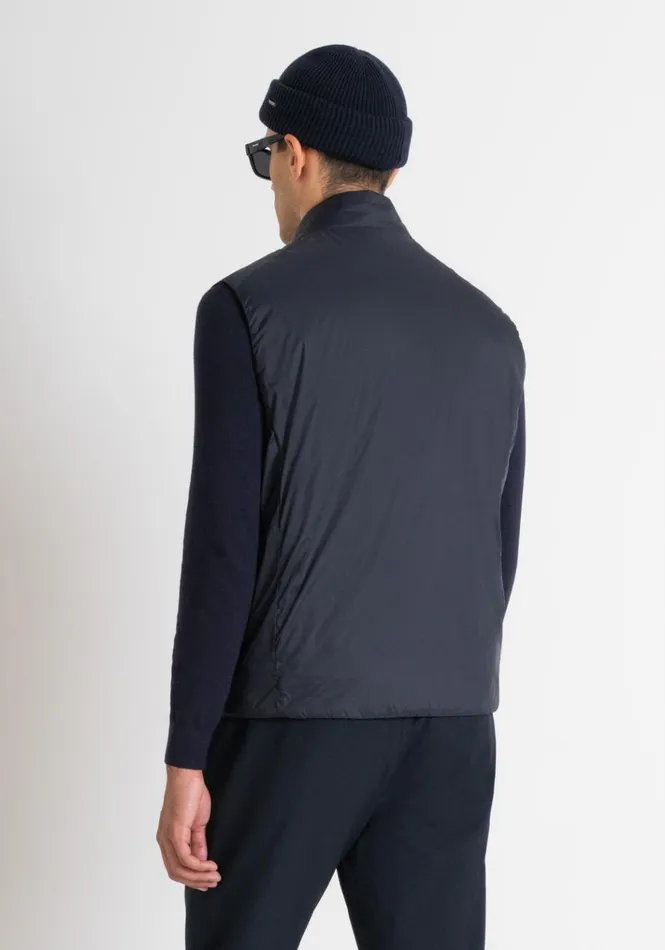 Field Jackets And Coats Men Antony Morato Regular Fit Lightweight Nylon Jacket With Dupont Sorona Synthetic Padding Blue Ink
