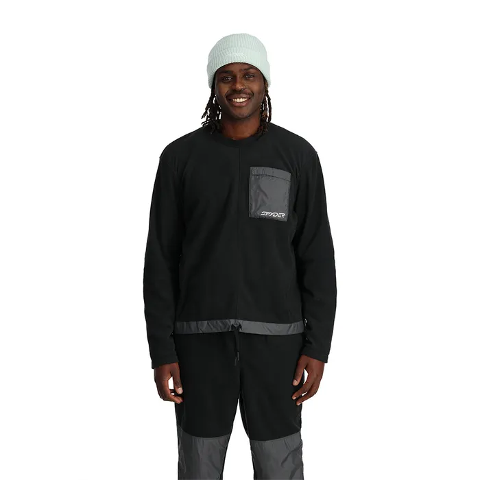 Fleece Mens Spyder Unisex Lounge Crew 8211 Black