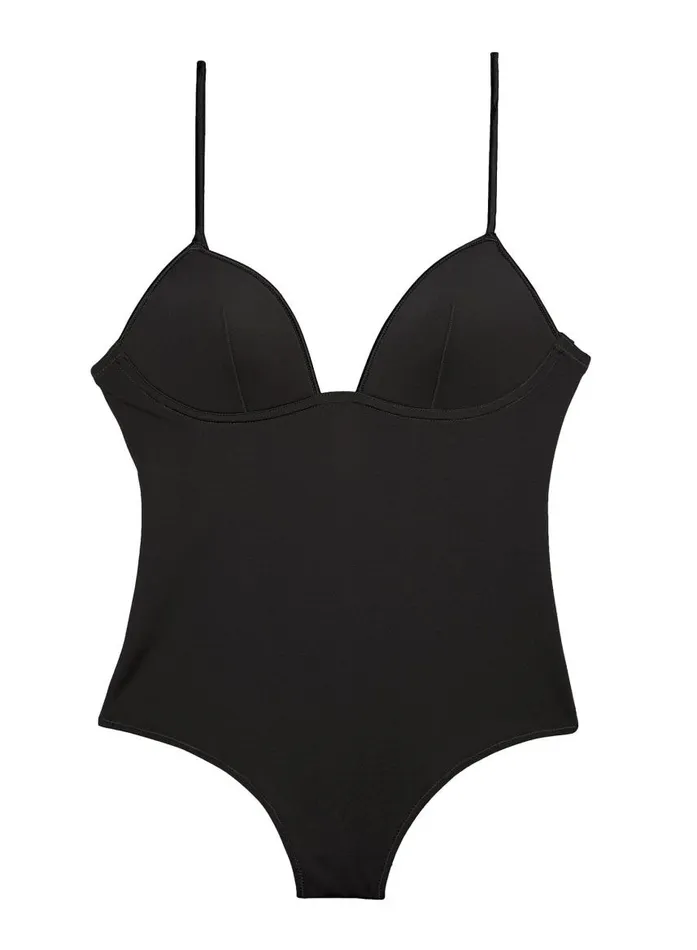 Fleur Du Mal Bodysuits Women Cupped Nonwire Bodysuit Black Fleur Du Mal Bodysuits Women Cupped Nonwire Bodysuit Black