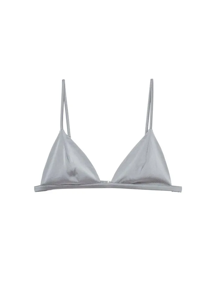 Fleur Du Mal Bralettes and Wireless Bras Women Luxe Triangle Bra Mr Grey Fleur Du Mal Bralettes and Wireless Bras Women Luxe Triangle Bra Mr Grey