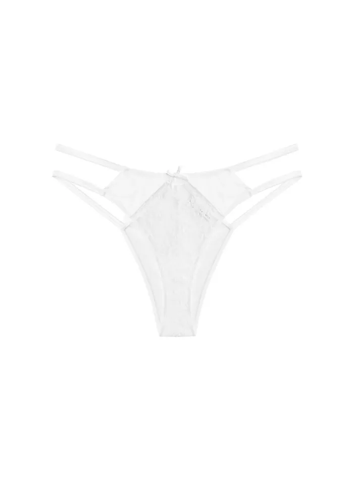 Fleur Du Mal Bridal Women Frankie Lace Strappy Tanga Ivory Fleur Du Mal Bridal Women Frankie Lace Strappy Tanga Ivory