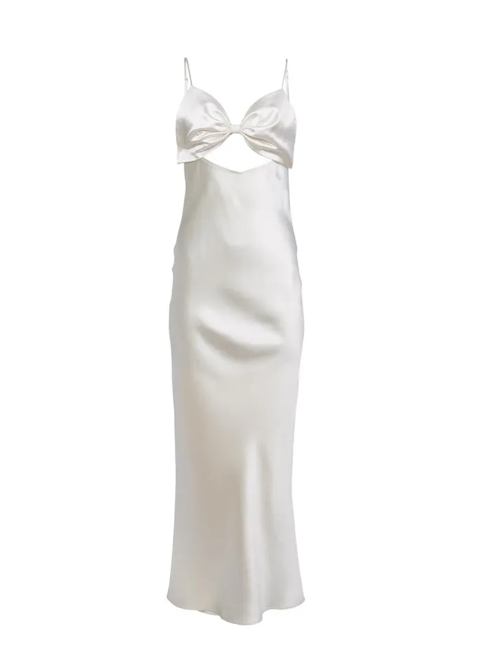 Fleur Du Mal Dresses Women Bow Slip Dress Ivory Fleur Du Mal Dresses Women Bow Slip Dress Ivory