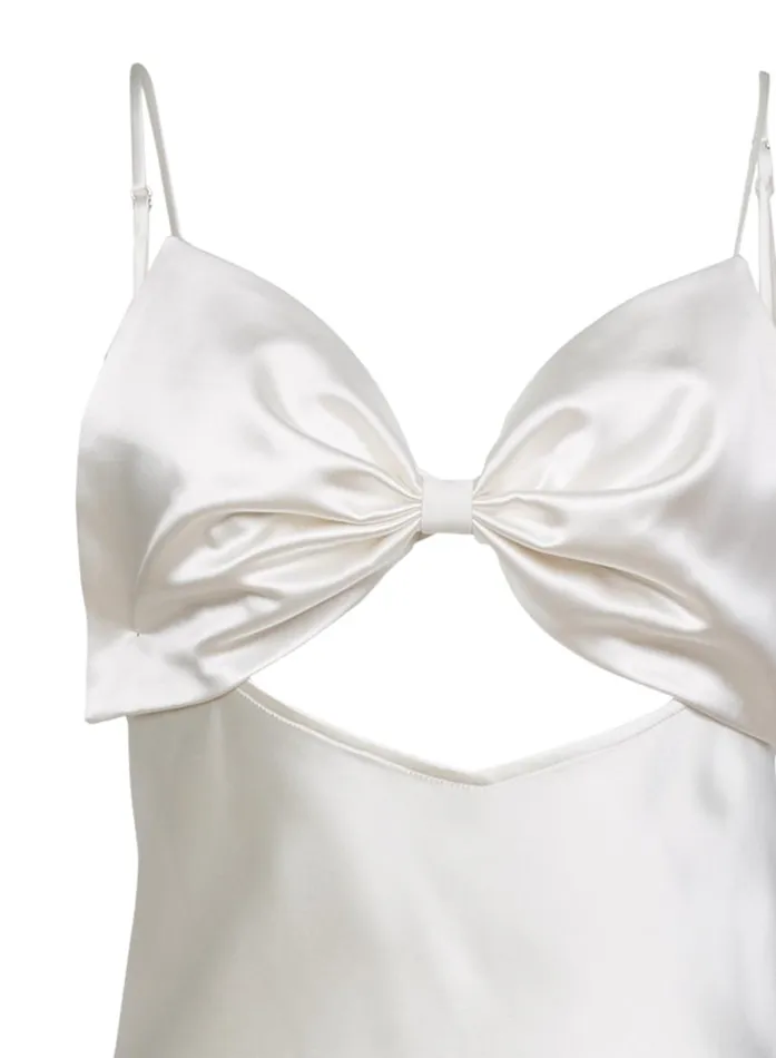 Fleur Du Mal Dresses Women Bow Slip Dress Ivory Fleur Du Mal Dresses Women Bow Slip Dress Ivory