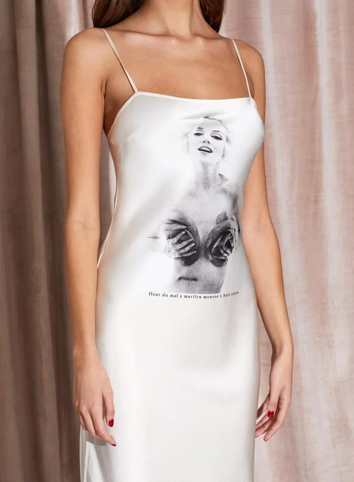 Fleur Du Mal Dresses Women Marilyn Printed Midi Slip Blush Bombshell Fleur Du Mal Dresses Women Marilyn Printed Midi Slip Blush Bombshell