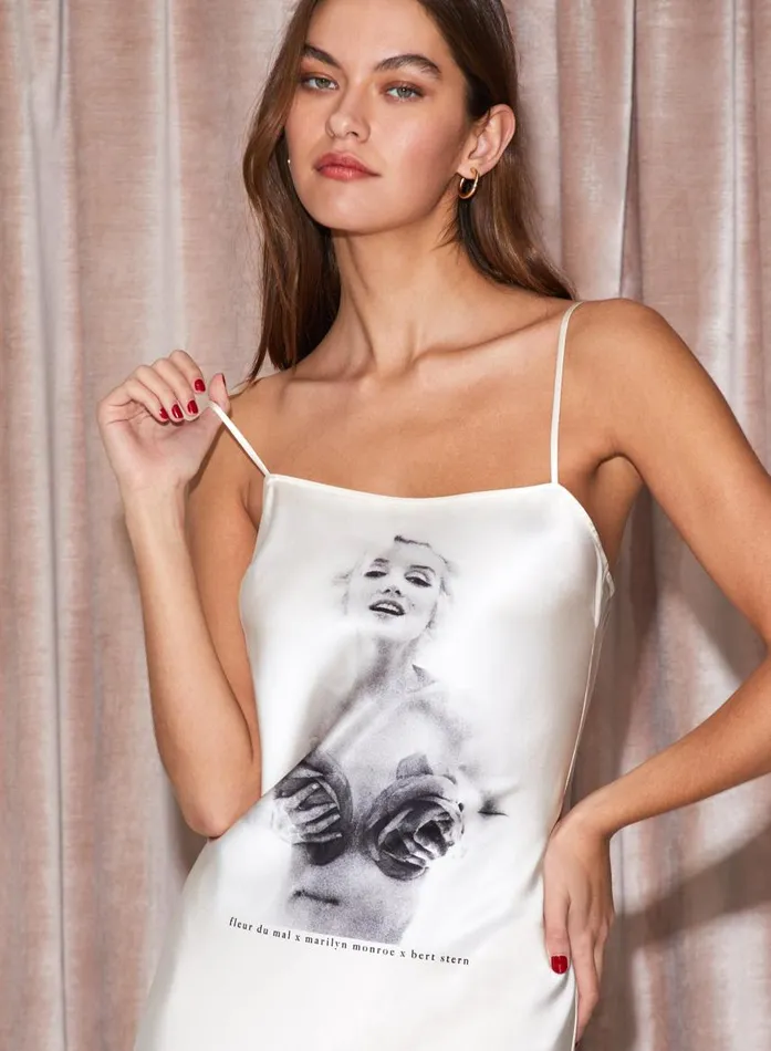Fleur Du Mal Dresses Women Marilyn Printed Midi Slip Blush Bombshell Fleur Du Mal Dresses Women Marilyn Printed Midi Slip Blush Bombshell