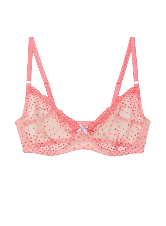 Fleur Du Mal Fuller Cup Bras Women Fuller Cup Dotty Demi Bra Pop Pink Fleur Du Mal Fuller Cup Bras Women Fuller Cup Dotty Demi Bra Pop Pink