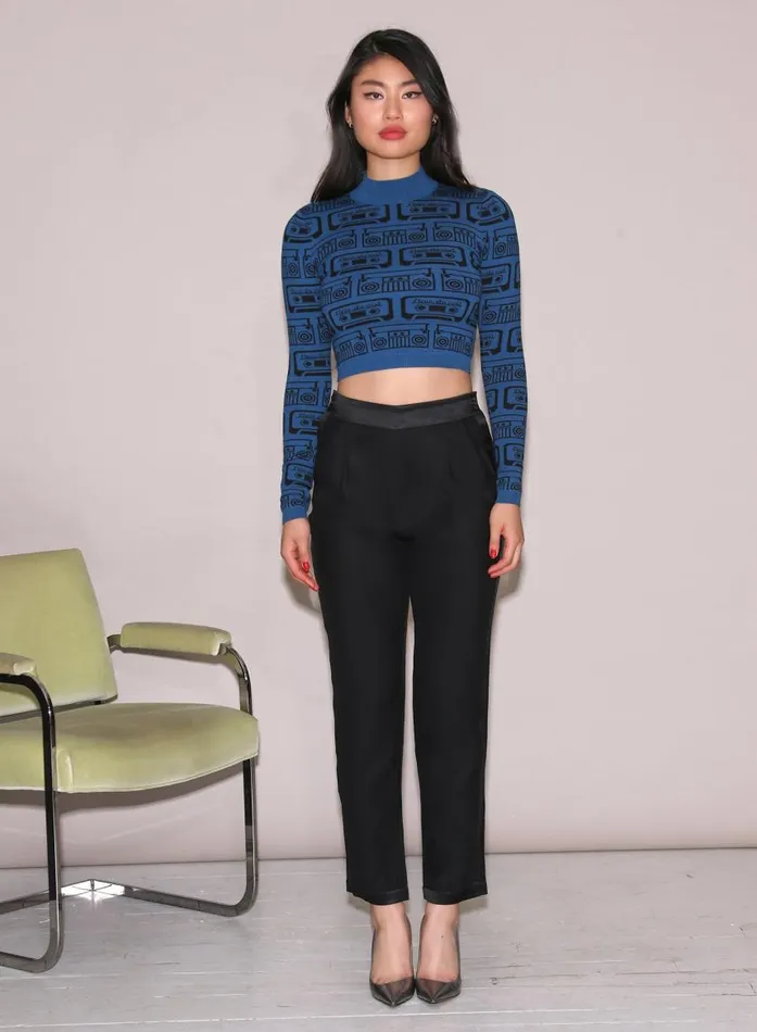 Fleur Du Mal Knitwear Women Boombox Knit Sweater Jazz Blue Fleur Du Mal Knitwear Women Boombox Knit Sweater Jazz Blue
