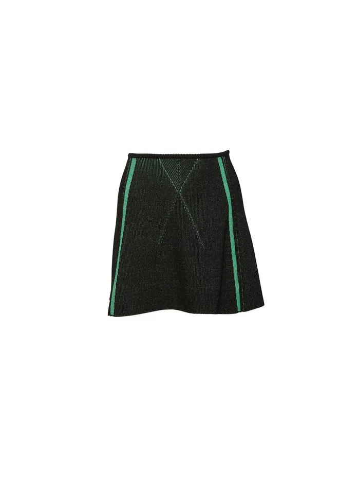 Fleur Du Mal Knitwear Women Rib Knit Mini Skirt Greenblack Rib Fleur Du Mal Knitwear Women Rib Knit Mini Skirt Greenblack Rib