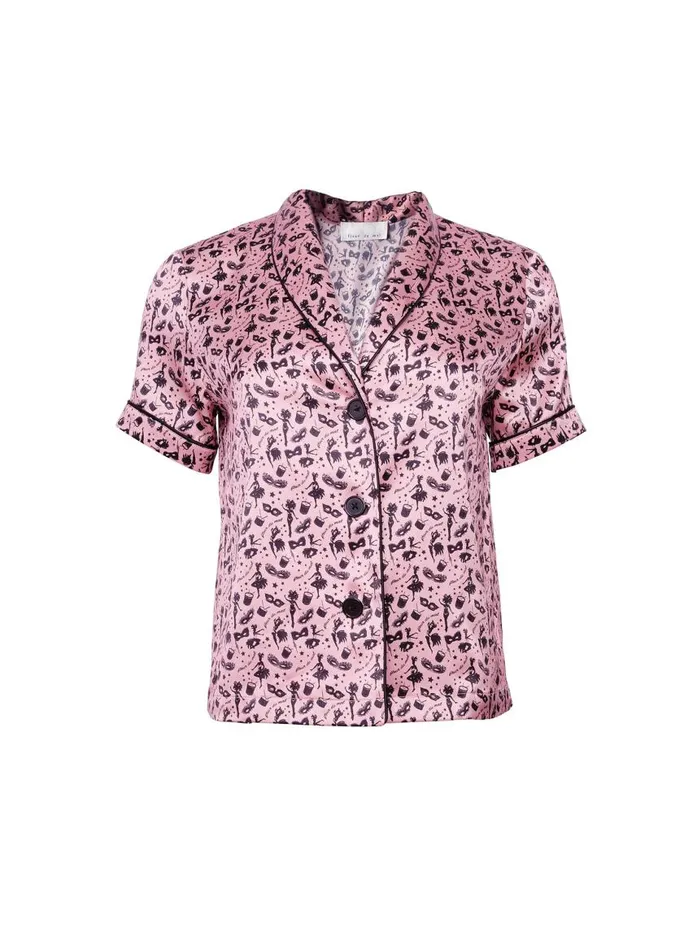Fleur Du Mal Loungewear Women Carnival Print PJ Top Carnival Print Fleur Du Mal Loungewear Women Carnival Print PJ Top Carnival Print