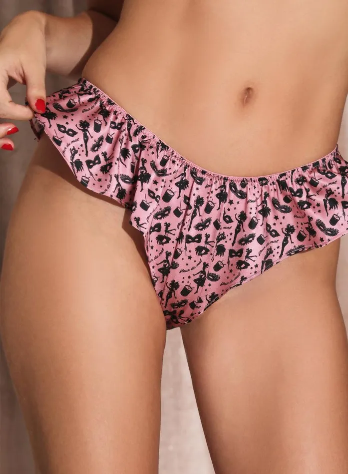 Fleur Du Mal Loungewear Women Luxe Flutter Panty Carnival Print