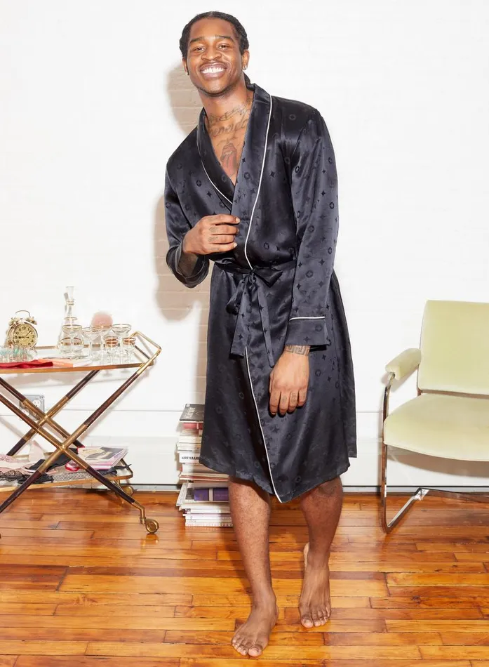 Fleur Du Mal Loungewear Women Men039s Silk Jacquard Robe Black Fleur Du Mal Loungewear Women Men039s Silk Jacquard Robe Black